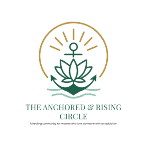 An anchor and lotus flower in safe circle.