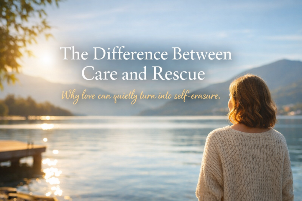 A thoughtful woman reflecting on love and self-erasure