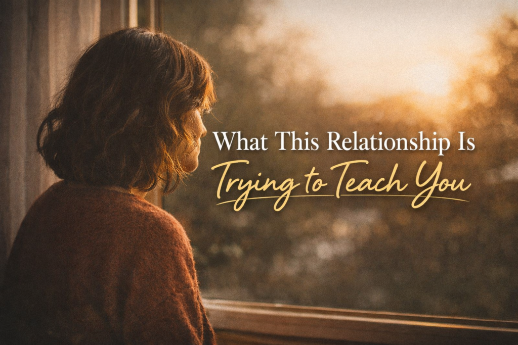 Woman gazing at sunset reflection thinking about what her relationship with an addicted loved one is trying to teach her