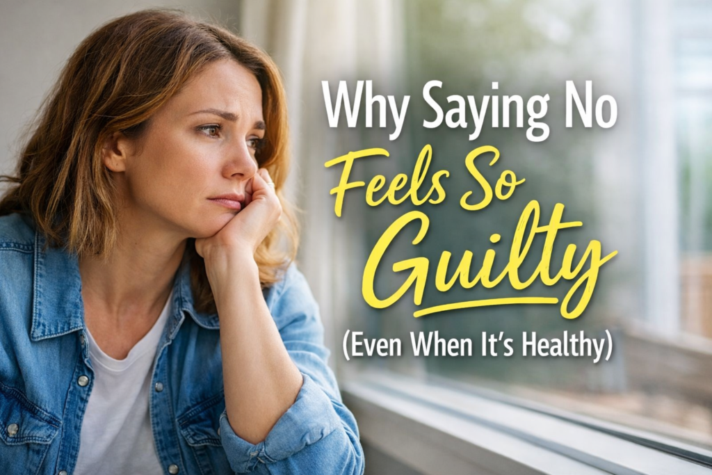 woman feeling guilt when setting boundaries with someone she loves